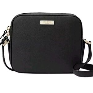 Kate Spade Black Crossbody Bag with Gold Details